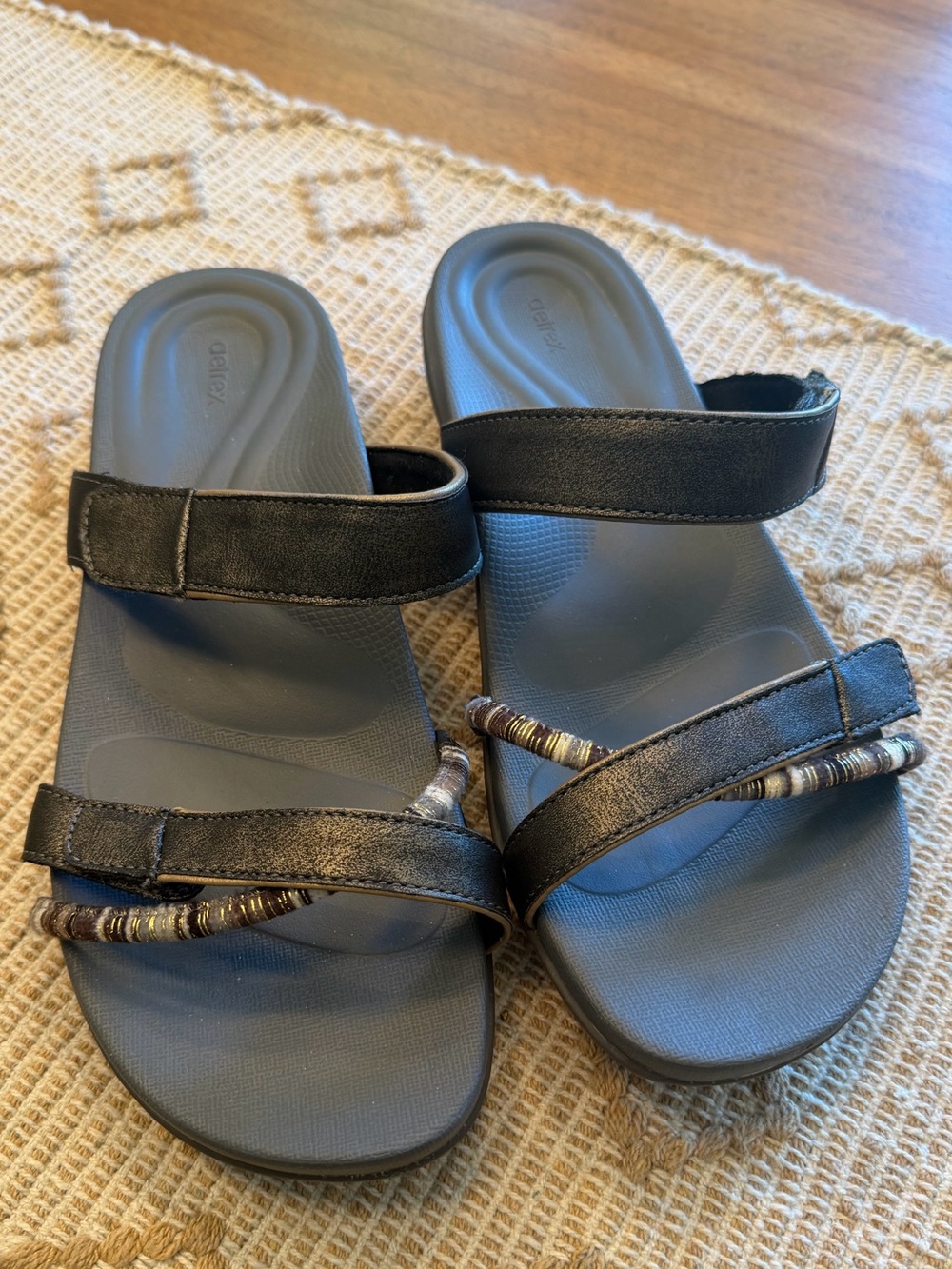 Aetrex Kori Slide Sandal in the Pewter size 40